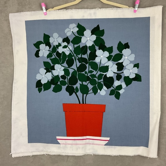 MCM style potted plants fabric panels each 21” x 21.5” - Picture 2 of 9